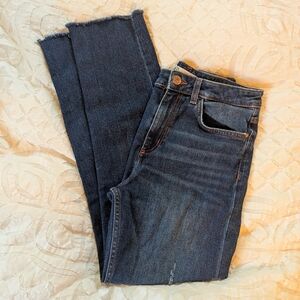 Zara Cropped Raw Edge Denim